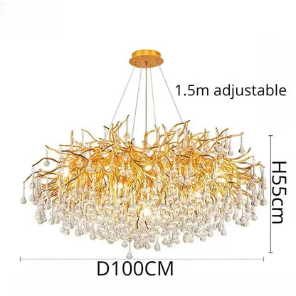 Ceiling Light Chandelier Modern Hotel Bedroom Dning Room Living Room Home Interior Glossy Led Gold Luxury Chandelier