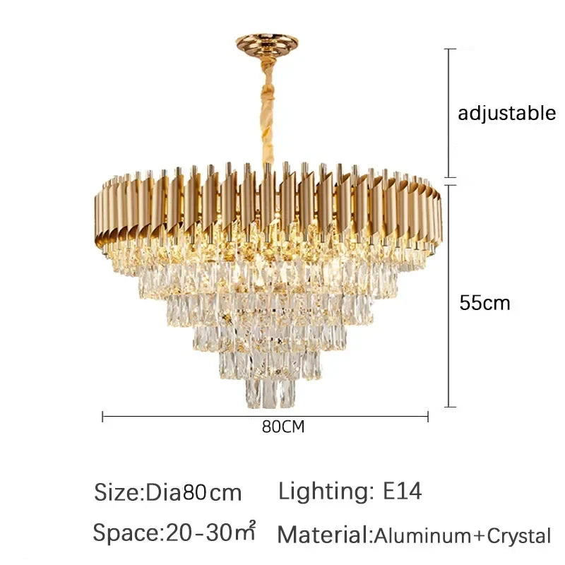 Luxury Modern Crystal Ceiling Chandelier For Living Room Lights Lustre Home Decor Indoor Lighting LED Dining Room Pendant Light