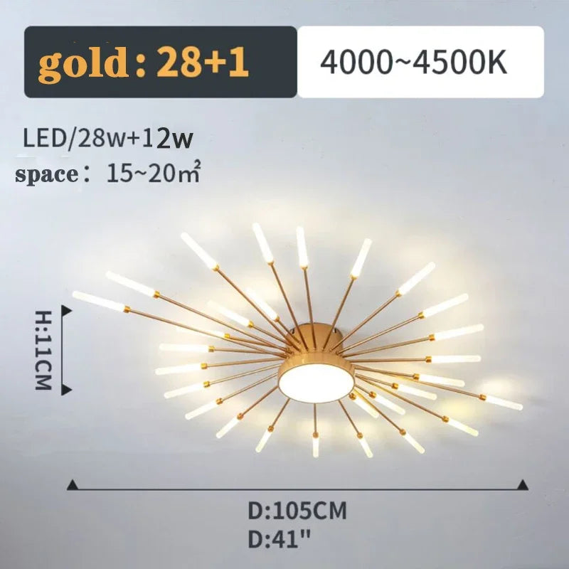 Firework Ceiling Lamp Chandelier New Aisle Led Light For Study Room Bedroom Villa Foyer Kitchen Indoor Fixture Celling Lustre