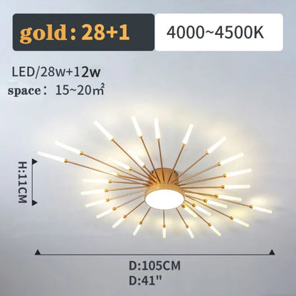 Firework Ceiling Lamp Chandelier New Aisle Led Light For Study Room Bedroom Villa Foyer Kitchen Indoor Fixture Celling Lustre