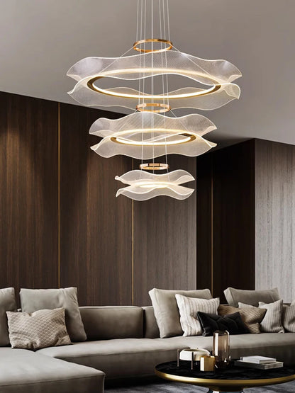 Round Modern Home Led Light for Living Room Nordic Led Ceiling Chandelier for Dining Room Indoor Living Room Pendant Lights