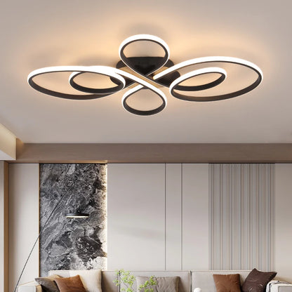 Smart Home Alex White/Black Finish Modern Led Chandelier For Living Room Bedroom Study Room Dimmable Ceiling Chandelier Fixture