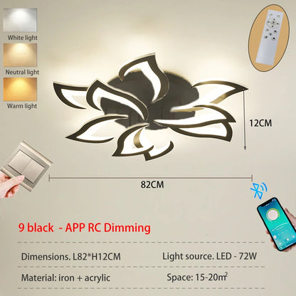 Modern LED living room ceiling light bedroom ceiling lamp dining room chandelier  dimming light hotel interior lighting fixtures