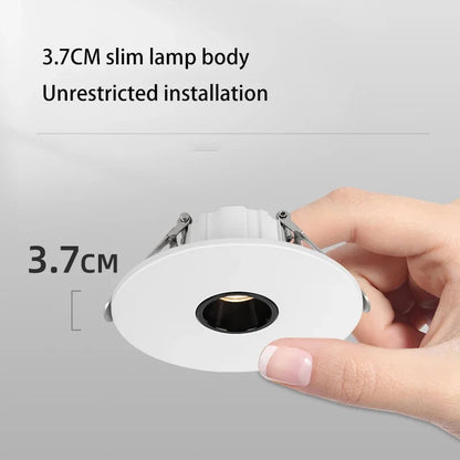 Led Spotlight Small Beam Angle 3 8 15 Degree Spot Light Recessed Round Atmosphere Dining Table Ultra-thin White Black 85-265V