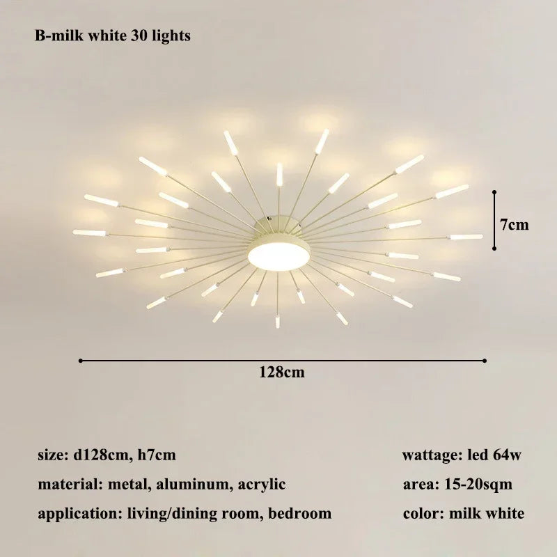 Modern Spiral Firework Led Chandelier Lighting Living Dining Room Ceiling Lights Luminaria Home Decor Bedroom Loft Dimmable Lamp