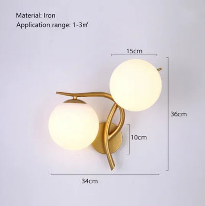 Luxury Golden Copper Ceiling Light Modern White Glass Ball LED Ceiling Lamps Living Dining Room Light Fixtures