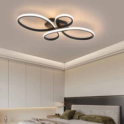 Smart Home Alex White/Black Finish Modern Led Chandelier For Living Room Bedroom Study Room Dimmable Ceiling Chandelier Fixture