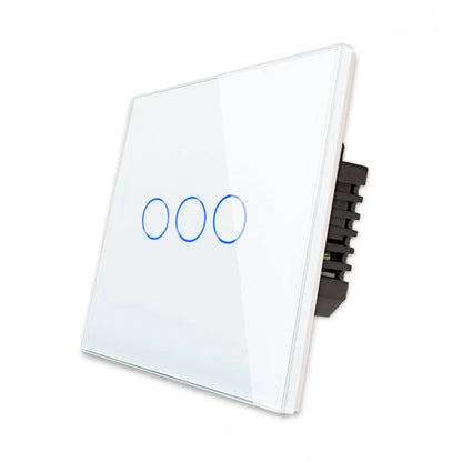 Bingoelec Wifi Smart Switch and Smart Socket Power Monitor with White Crystal Glass Panel Need or NO Neutral Home Improvement