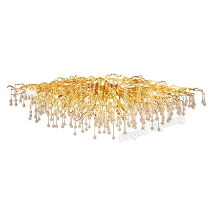 Modern Branch Crystal Chandeliers Gold Luxury Lighting Chandelier for Bedroom  Dining Living Room Kitchen Light