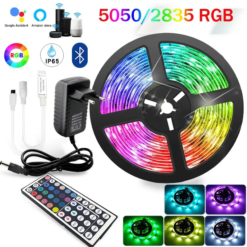 Led Room Light 10M 2835 5050 Smart Rgb Strip 12V Ribbon 30M Led Lighting Bar Bedroom Kitchen Decoration Gaming Room Accessories