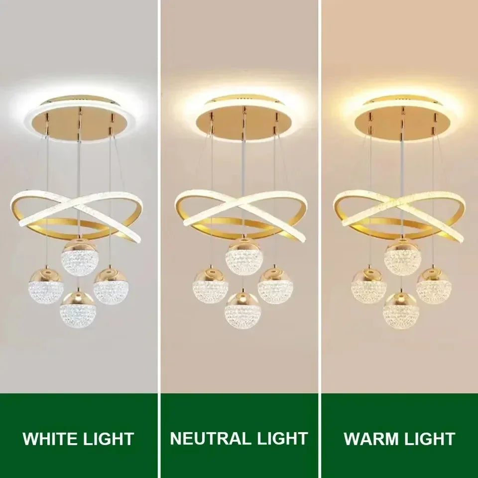 LED Lamp Dining Room Living Ring Dimmable Bedroom Kitchen Interior Linea Ceiling Round Modern Led Ring Chandelier Pendant Light