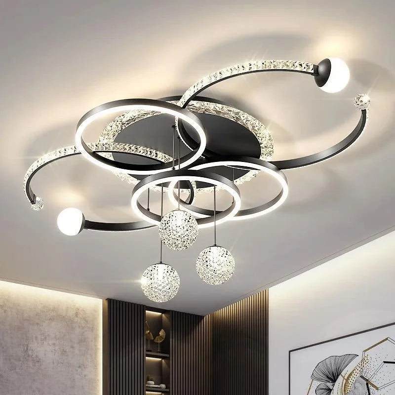 Nordic Circle Living Room Led Chandeliers For Kitchen Resturant Hanging Lamp Modern Intelligent Decoration Ceiling Pendant Lamps