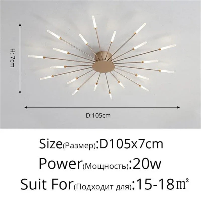 Firework Ceiling Lamp Chandelier New Aisle Led Light For Study Room Bedroom Villa Foyer Kitchen Indoor Fixture Celling Lustre