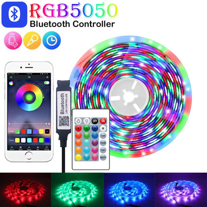 1m-30m USB WS2812B 5050 RGBIC LED Strip Bluetooth App Chasing Effect Lights Flexible WS2812 Tape TV BackLight Room Decorate DC5V