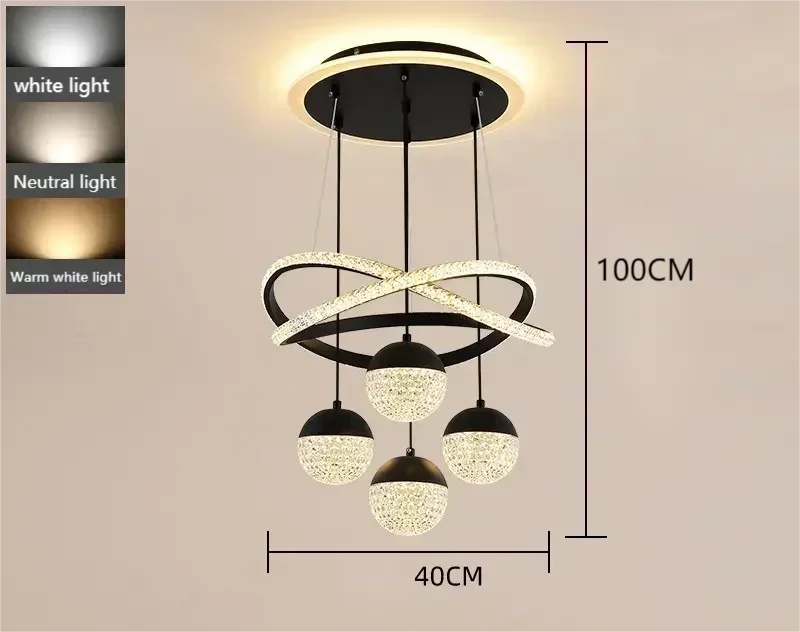 LED Lamp Dining Room Living Ring Dimmable Bedroom Kitchen Interior Linea Ceiling Round Modern Led Ring Chandelier Pendant Light