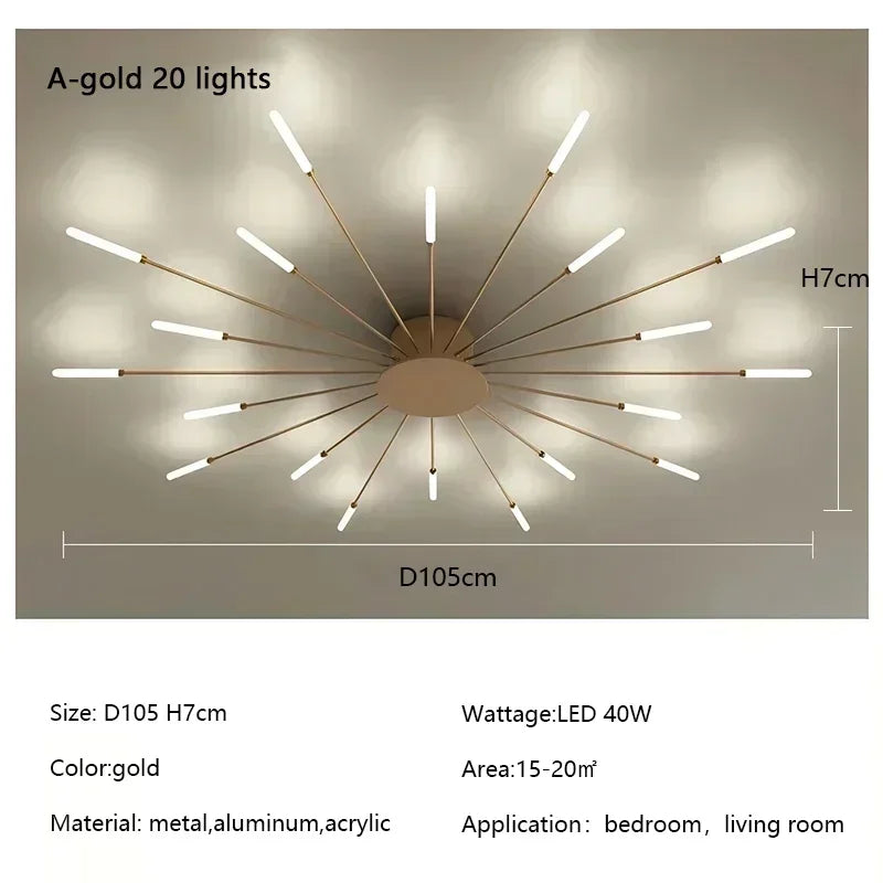 Modern Spiral Firework Led Chandelier Lighting Living Dining Room Ceiling Lights Luminaria Home Decor Bedroom Loft Dimmable Lamp