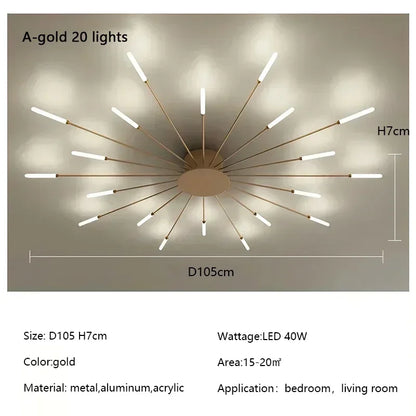 Modern Spiral Firework Led Chandelier Lighting Living Dining Room Ceiling Lights Luminaria Home Decor Bedroom Loft Dimmable Lamp