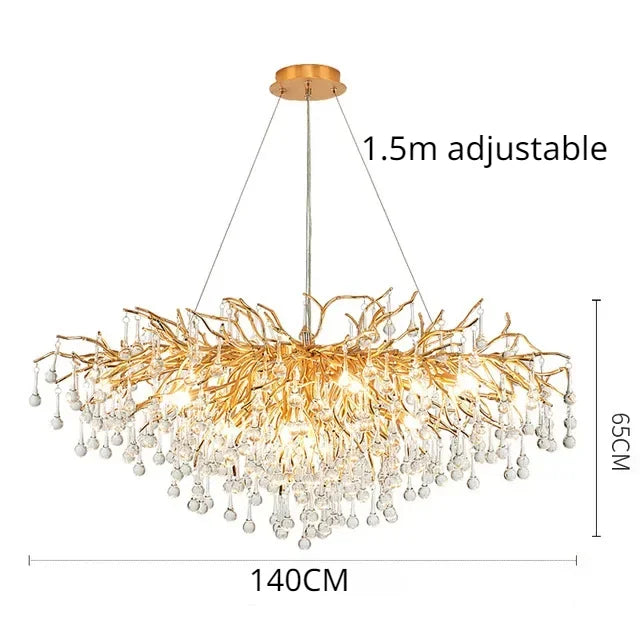 Ceiling Light Chandelier Modern Hotel Bedroom Dning Room Living Room Home Interior Glossy Led Gold Luxury Chandelier