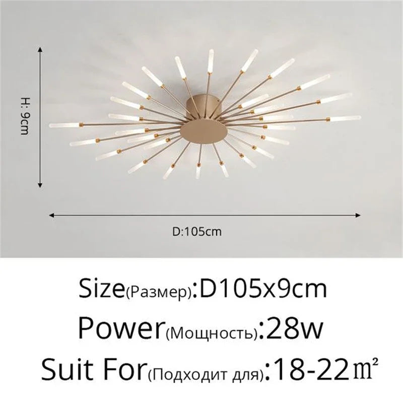 Firework Ceiling Lamp Chandelier New Aisle Led Light For Study Room Bedroom Villa Foyer Kitchen Indoor Fixture Celling Lustre