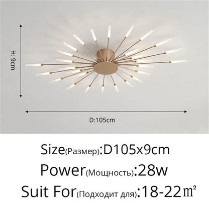 Firework Ceiling Lamp Chandelier New Aisle Led Light For Study Room Bedroom Villa Foyer Kitchen Indoor Fixture Celling Lustre