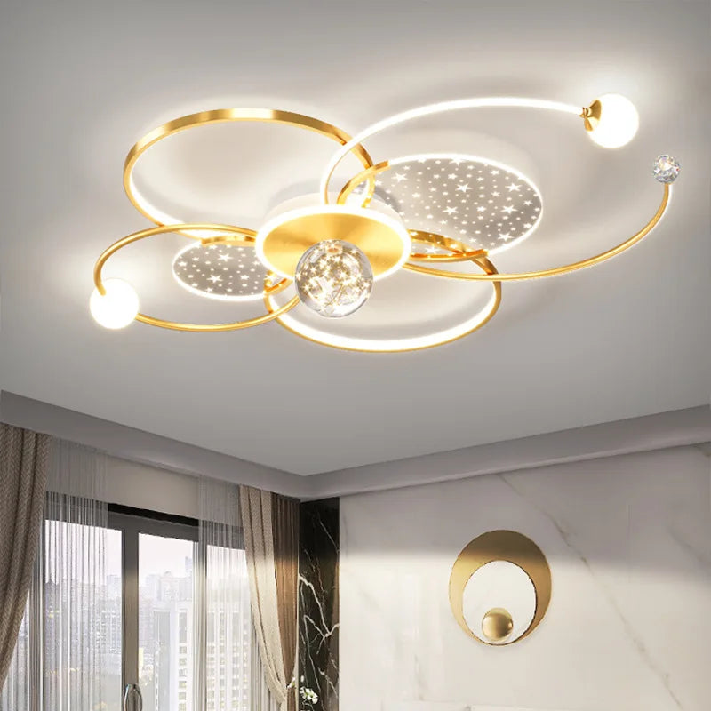 Nordic Gypsophila LED Ceiling Lamp for Bedroom Living Room Children's Room Luxury Chandelier Interior Home Decoration Luster