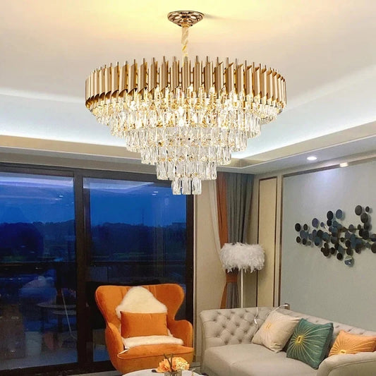 Luxury Modern Crystal Ceiling Chandelier For Living Room Lights Lustre Home Decor Indoor Lighting LED Dining Room Pendant Light