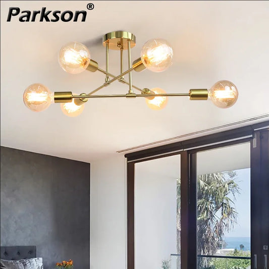 Modern LED Ceiling Lights Industrial Iron Black/Golden Nordic Minimalist Home Decoration Living Room Dining Room Ceiling Lamps