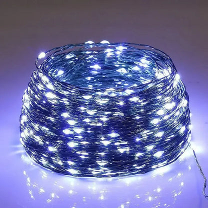 100m/200m LED String Lights Fairy Christmas Garland Outdoor Decor Lights Waterproof With Remote For Tree Street Bedroom Wedding