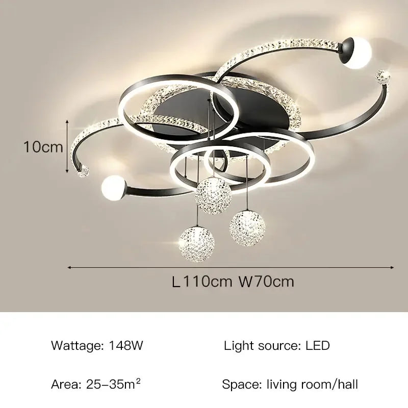 Nordic Circle Living Room Led Chandeliers For Kitchen Resturant Hanging Lamp Modern Intelligent Decoration Ceiling Pendant Lamps