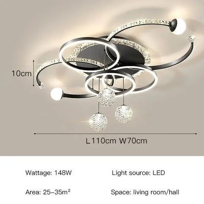 Nordic Circle Living Room Led Chandeliers For Kitchen Resturant Hanging Lamp Modern Intelligent Decoration Ceiling Pendant Lamps